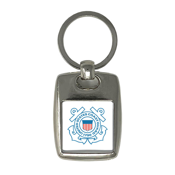 Coast Guard Metal Square Key Tag