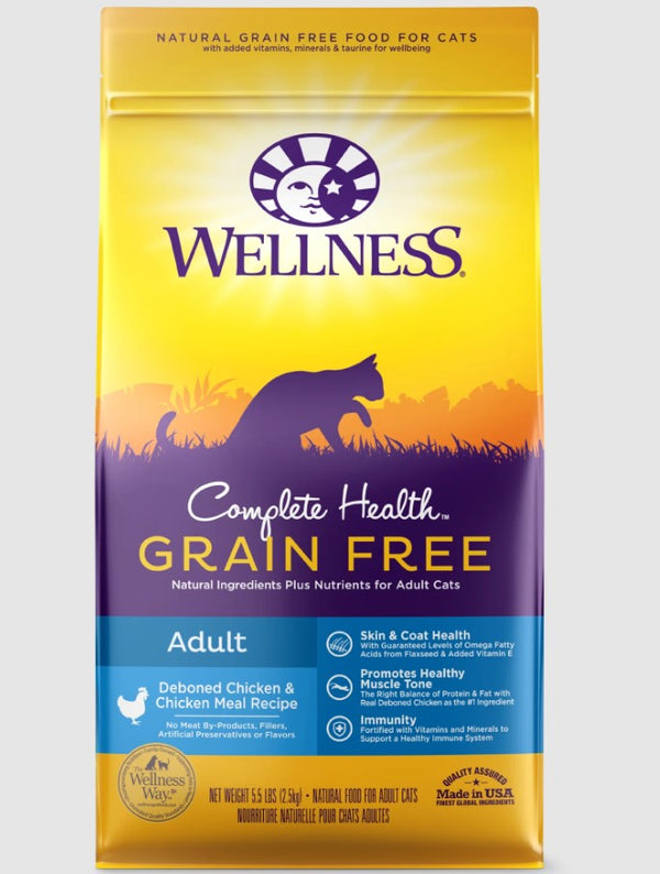 Wellness Complete Health Grain Free Adult Deboned Chicken & Chicken Cat Food - 5.8 lbs.