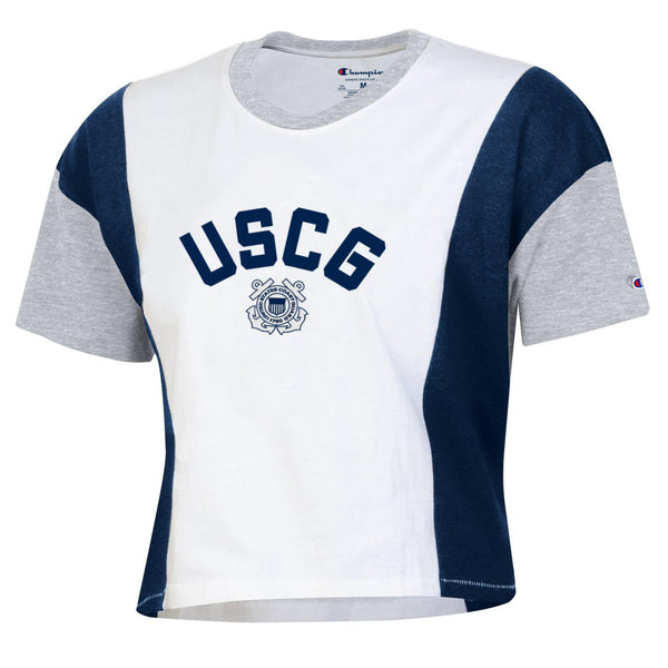 Coast Guard Champion Womens Cropped Short Sleeve T-Shirt