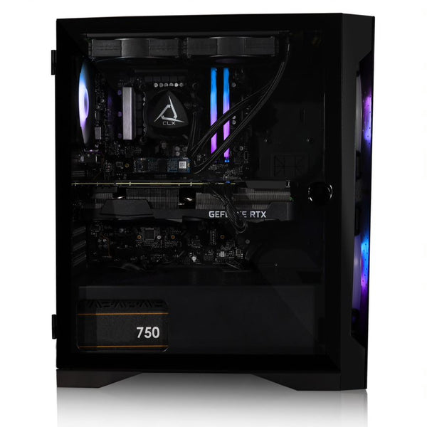 CLX SET Gaming Desktop - Liquid Cooled Intel Core i7 12700KF 3.6GHz 12-Core Processor, 32GB DDR4 Memory, GeForce RTX 3080 Ti 12GB GDDR6X Graphics, 500GB M.2 NVMe SSD, 4TB HDD, WiFi, Black CLX Edition Spear ATX Mid-Tower RGB Fans, Windows 11 Home 64-bit