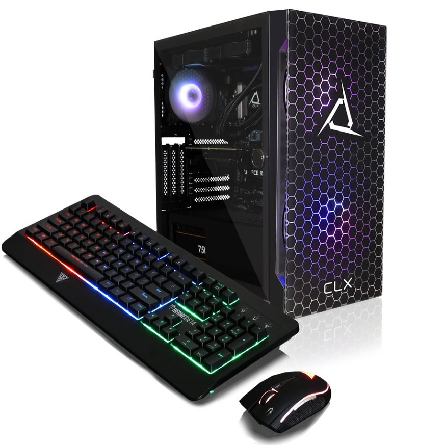 CLX SET Gaming Desktop - Liquid Cooled Intel Core i7 12700KF 3.6GHz 12-Core Processor, 32GB DDR4 Memory, GeForce RTX 3080 Ti 12GB GDDR6X Graphics, 500GB M.2 NVMe SSD, 4TB HDD, WiFi, Black CLX Edition Spear ATX Mid-Tower RGB Fans, Windows 11 Home 64-bit