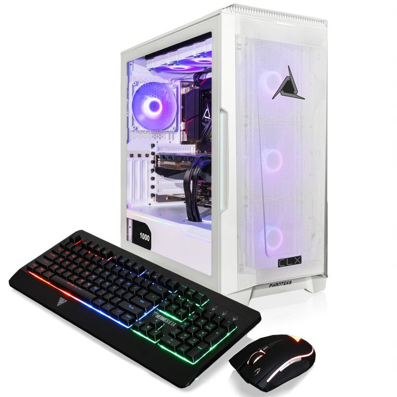 CLX SET Gaming Desktop - Liquid Cooled AMD Ryzen 9 5950X 3.4GHz 16-Core Processor, 64GB DDR4 Memory, GeForce RTX 3090 Ti 24GB GDDR6X Graphics, 1TB M.2 NVMe SSD, 6TB HDD, WiFi, White P500A ATX Mid-Tower 7 RGB Fans, Windows 11 Home 64-bit