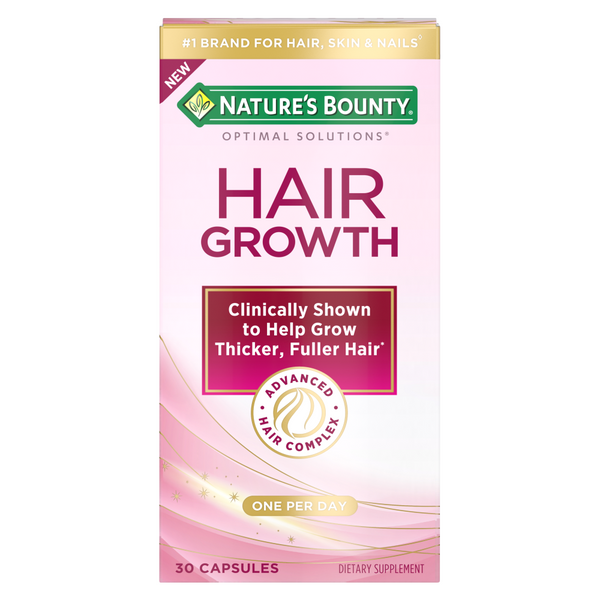 Nature’s Bounty Optimal Solutions Hair Growth Vitamin Supplement Capsules - 10,000mcg - 30 Count