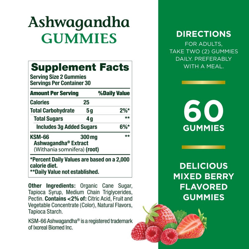 Nature's Bounty Ashwagandha Gummies - 300mg - 60 Count