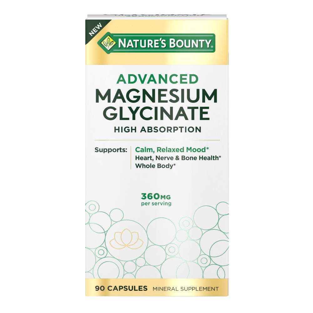 Nature's Bounty Advanced Magnesium Glycinate Supplement Capsules - 360mg - 90 Count