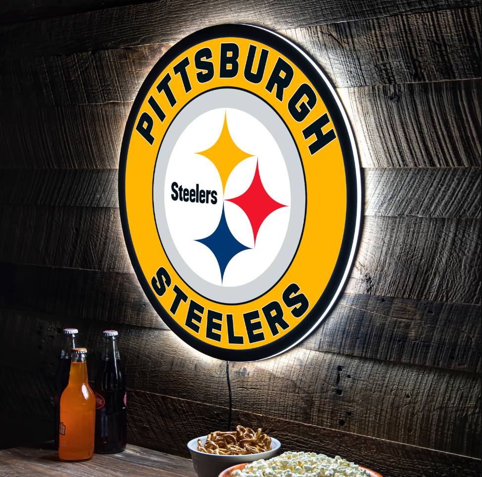 Evergreen Pittsburgh Steelers Round 23" LED Lighted Sign