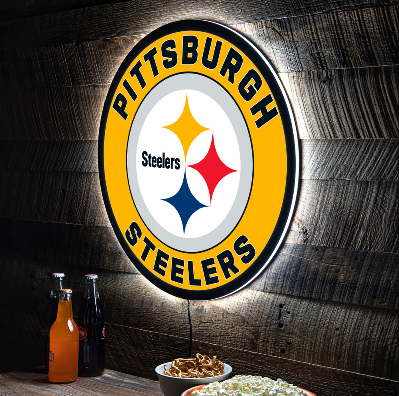 Evergreen Pittsburgh Steelers Round 23" LED Lighted Sign
