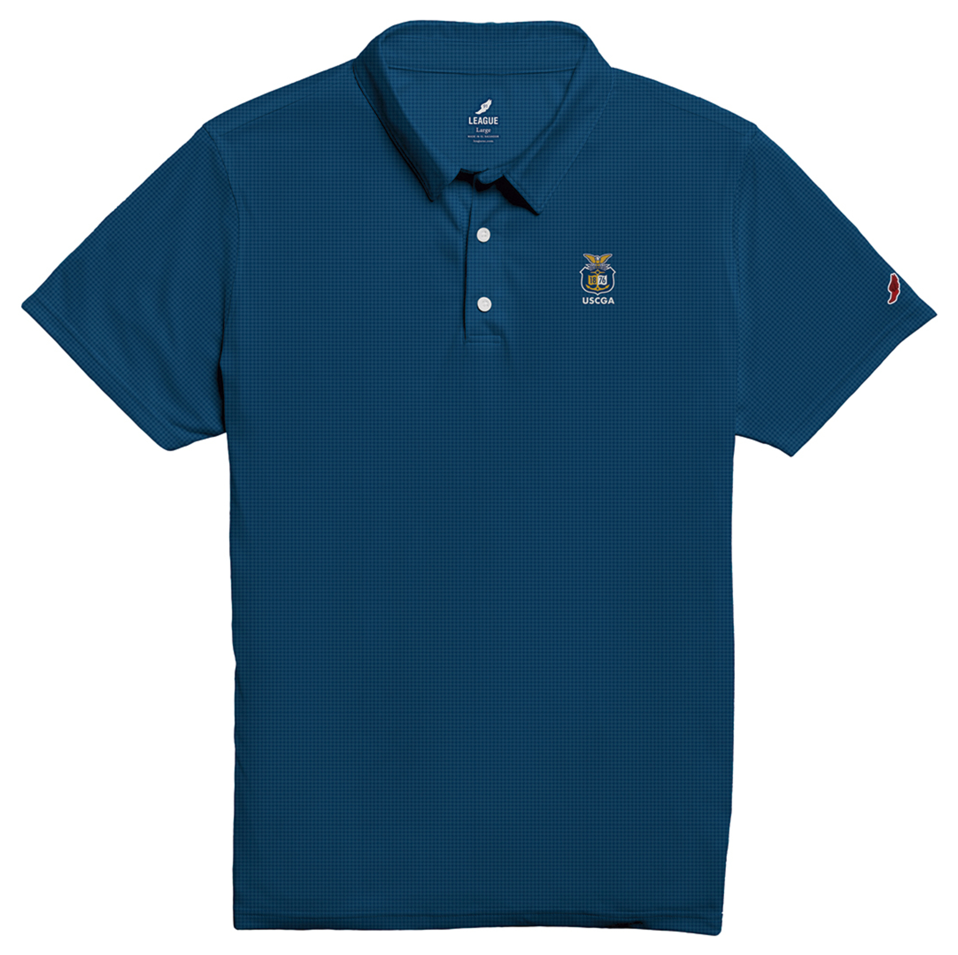 Coast Guard Academy Mens Saturdays Houndstooth Short Sleeve Polo Shirt