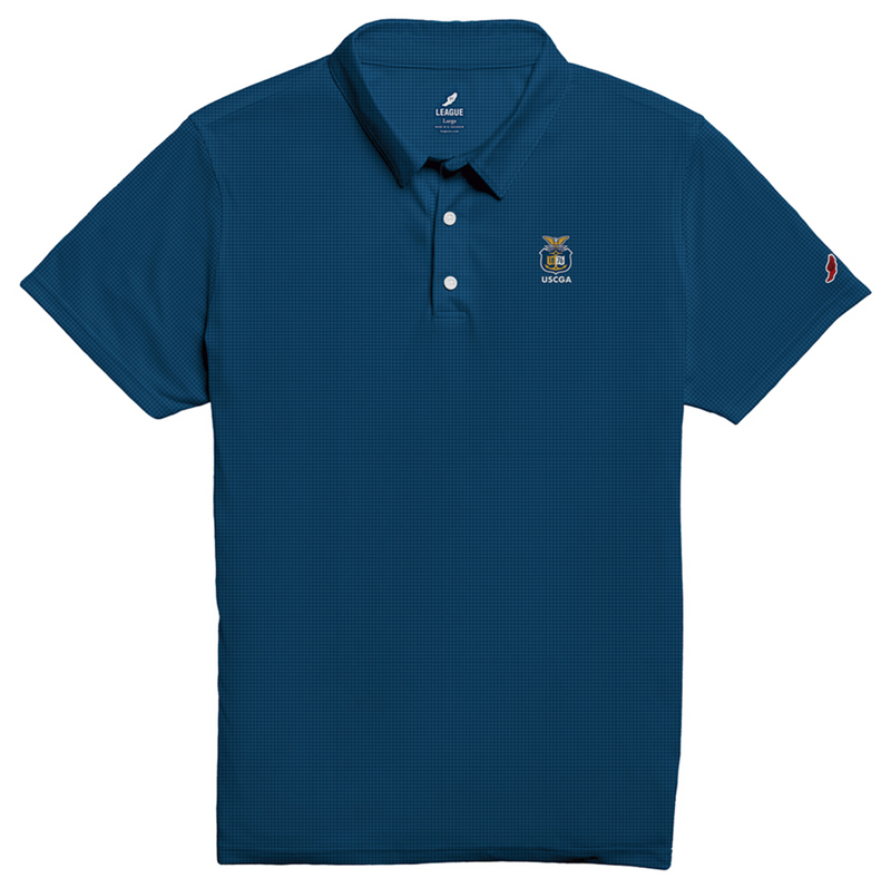 Coast Guard Academy Mens Saturdays Houndstooth Short Sleeve Polo Shirt
