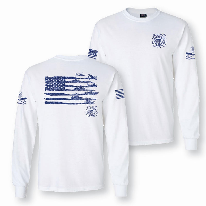 信頼への信頼 Sleeve Long 4-Hit Flag Fleet Mens Guard Coast T-Shirt ShopCGX – スーツ・フォーマル・ドレス