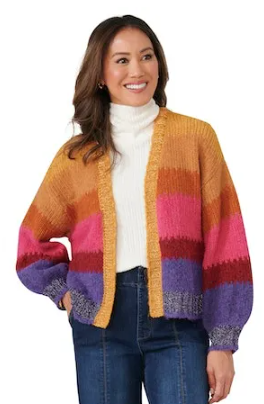 Democracy Womens Ombre Stripe Cardigan