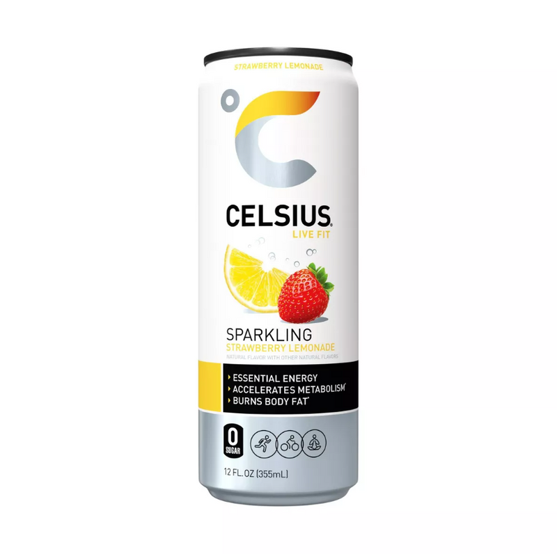 CELSIUS Live Fit Energy Drink - Sparkling Strawberry Lemonade - 12 oz.