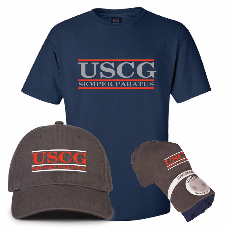 Coast Guard Womens Bar Cap & Short Sleeve T-Shirt Combo