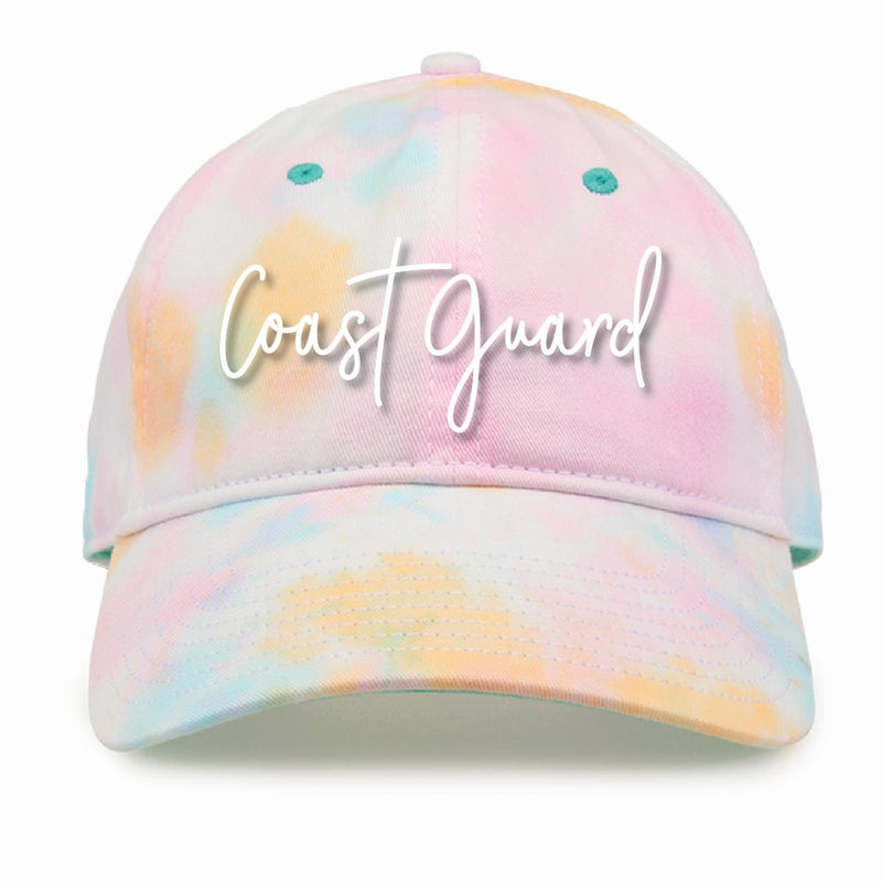 Coast Guard Script Sorbet Tie-Dye Cap