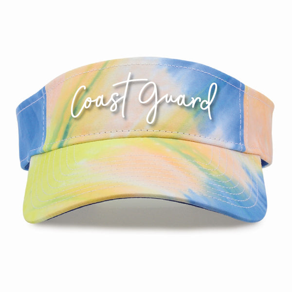 Coast Guard Script Sunrise Tie-Dye Visor