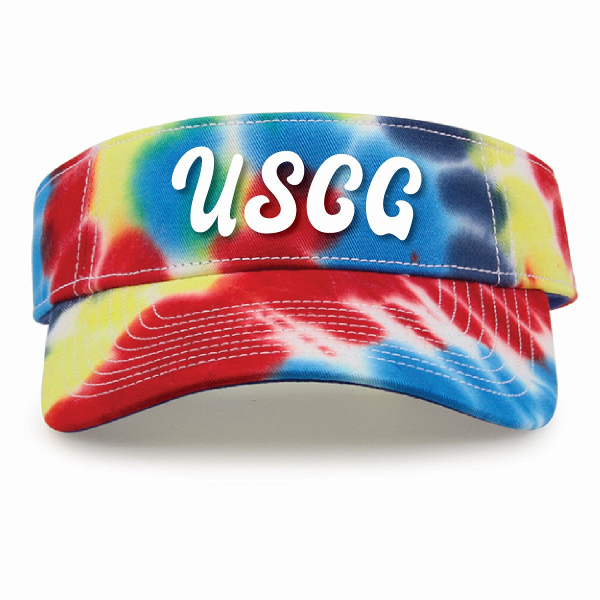 Coast Guard USCG Rainbow Tie-Dye Visor