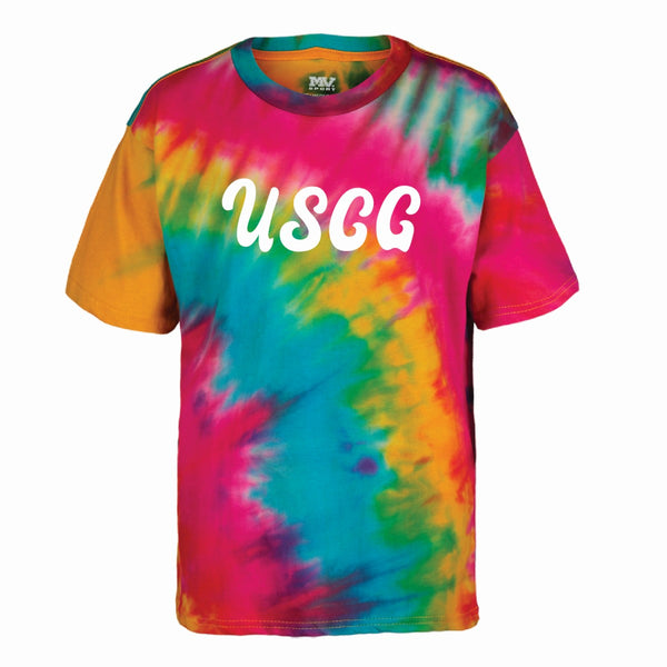 Coast Guard Youth USCG Rainbow Tie-Dye Short Sleeve T-Shirt
