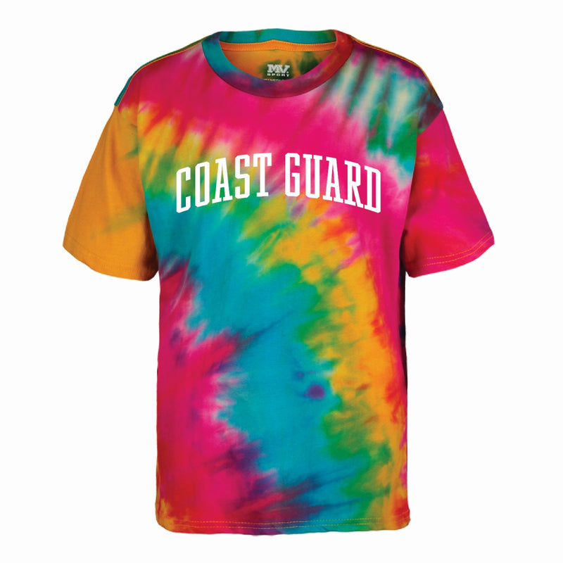 Coast Guard Mens Rainbow Tie-Dye Short Sleeve T-Shirt