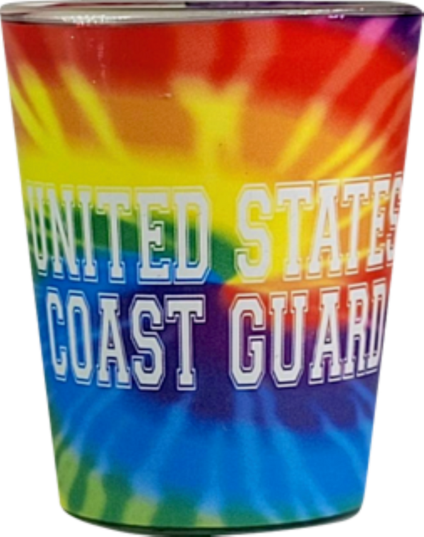 Coast Guard Rainbow Tie-Dye Shotglass