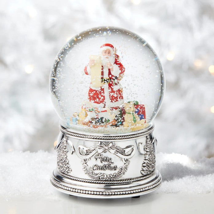 Lenox Reed and Barton Winter Traditions Santa Musical Snow Globe