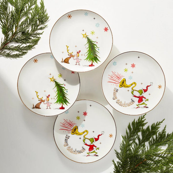 Lenox Merry Grinchmas Assorted Accent Plates, Set of 4