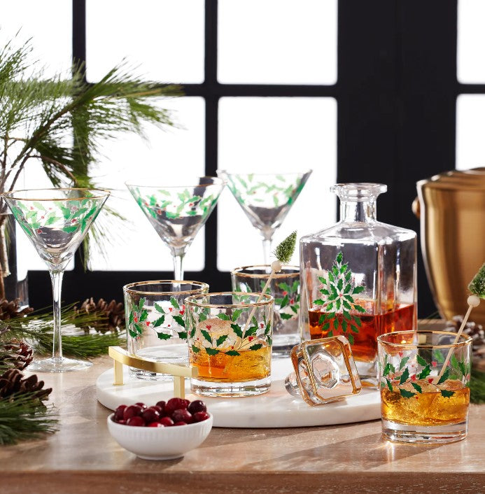 Lenox Holiday 5-Piece Decanter & Whiskey Glass Set