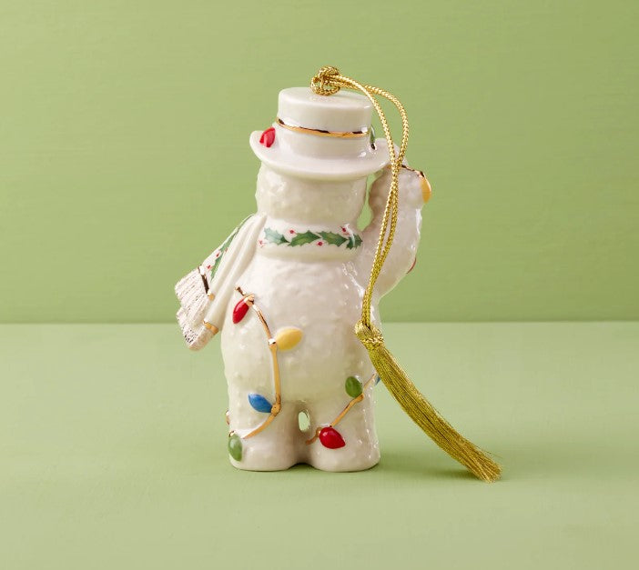 Lenox 2024 Snowman With Christmas Lights Ornament