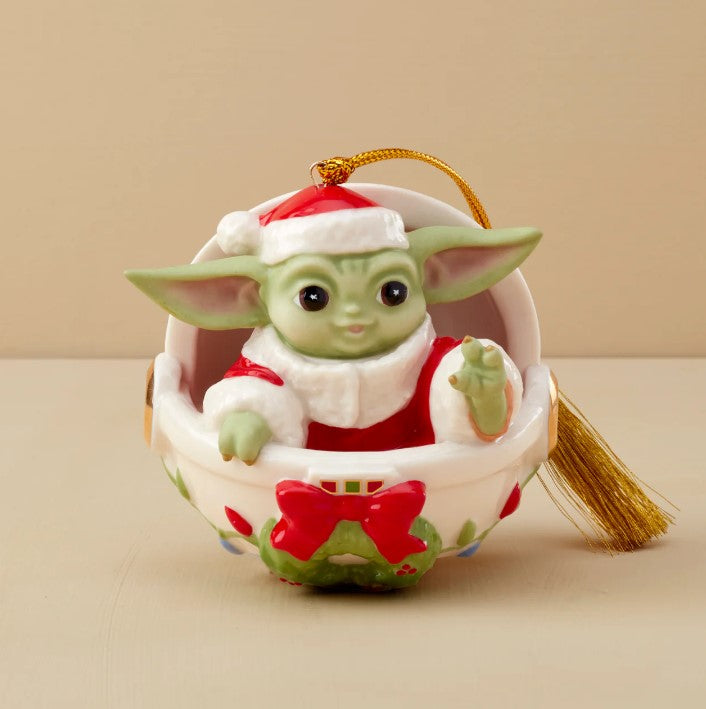 Lenox Grogu's Holiday Hover Pram Ornament