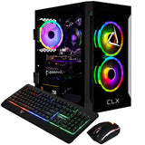 CLX SET Gaming Desktop - AMD Ryzen 7 5700X 3.4GHz 8-Core Processor, 16GB DDR4 3600 Memory, GeForce RTX 4060 Ti 16GB GDDR6 Graphics, 2TB NVMe M.2 SSD, WiFi, Black, Windows 11 Home 64-bit