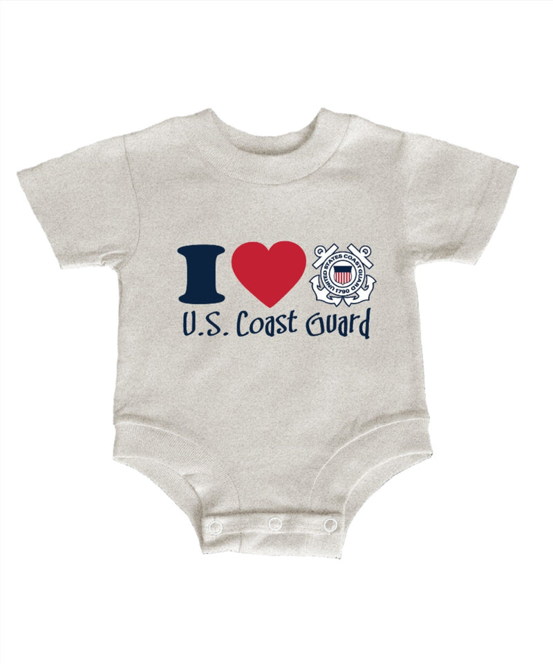 Coast Guard Infant Crewneck Romper - I Love CG