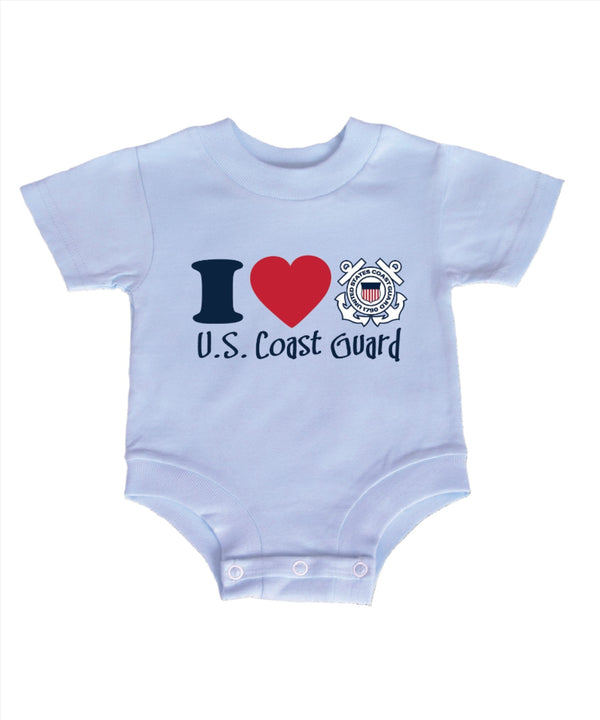 Coast Guard Infant Crewneck Romper - I Love CG