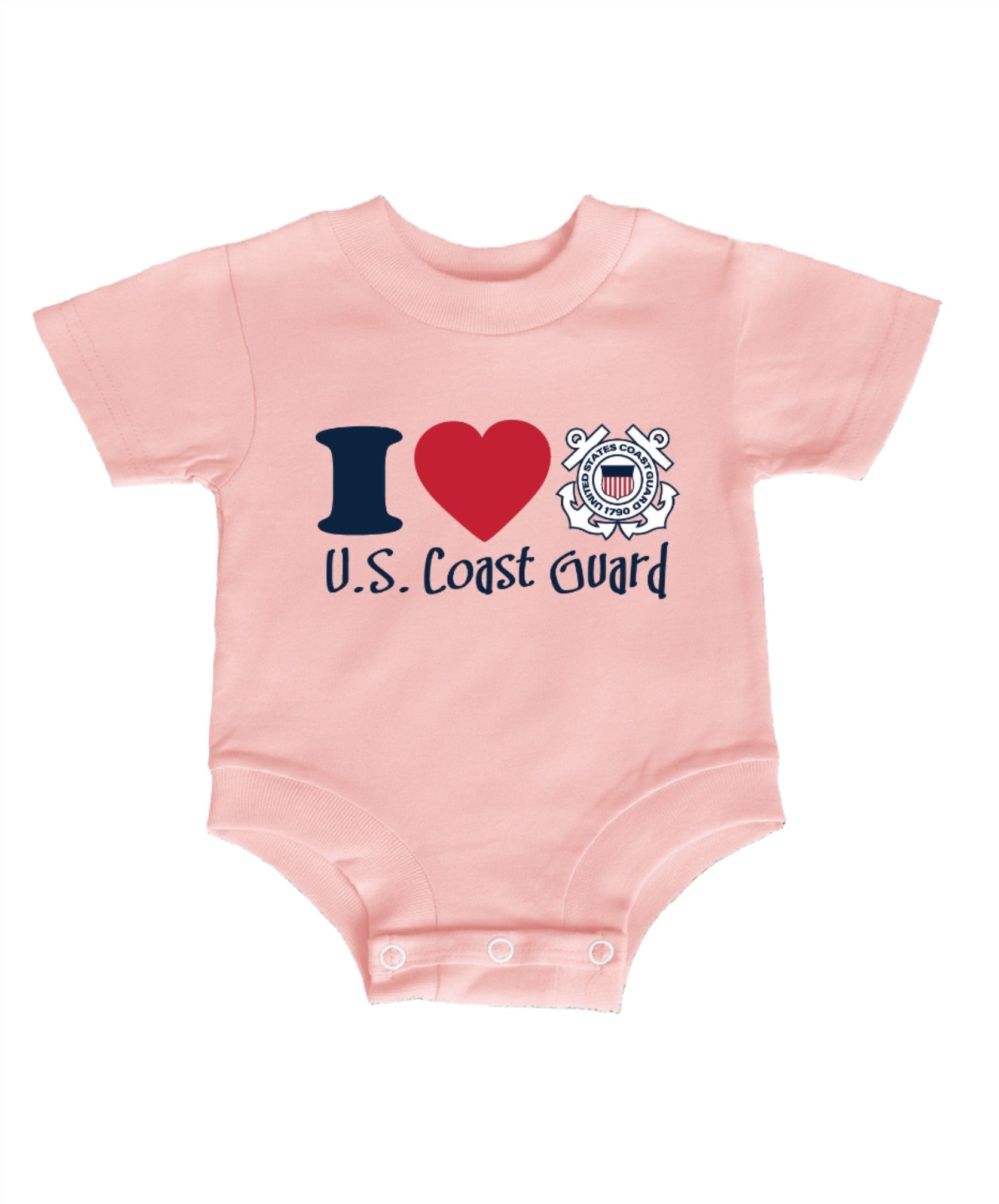 Coast Guard Infant Crewneck Romper - I Love CG