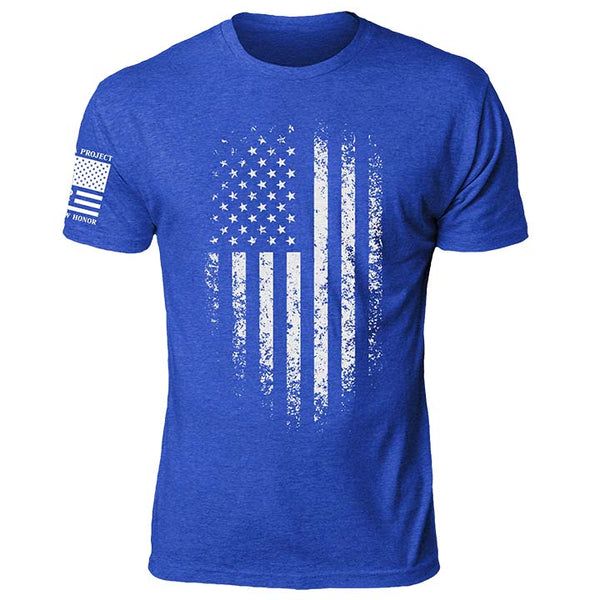 Til Valhalla Project Mens Distressed Flag Short Sleeve T-Shirt