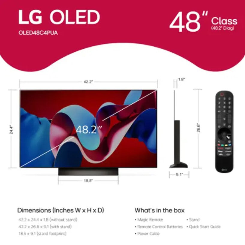 LG 48" Class C4 Series OLED evo 4K UHD Smart webOS TV