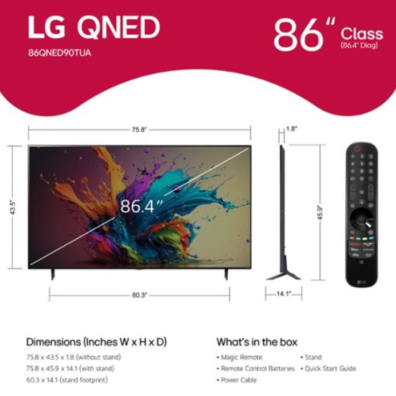 LG 86" Class 90 Series QNED Mini-LED 4K UHD Smart webOS TV