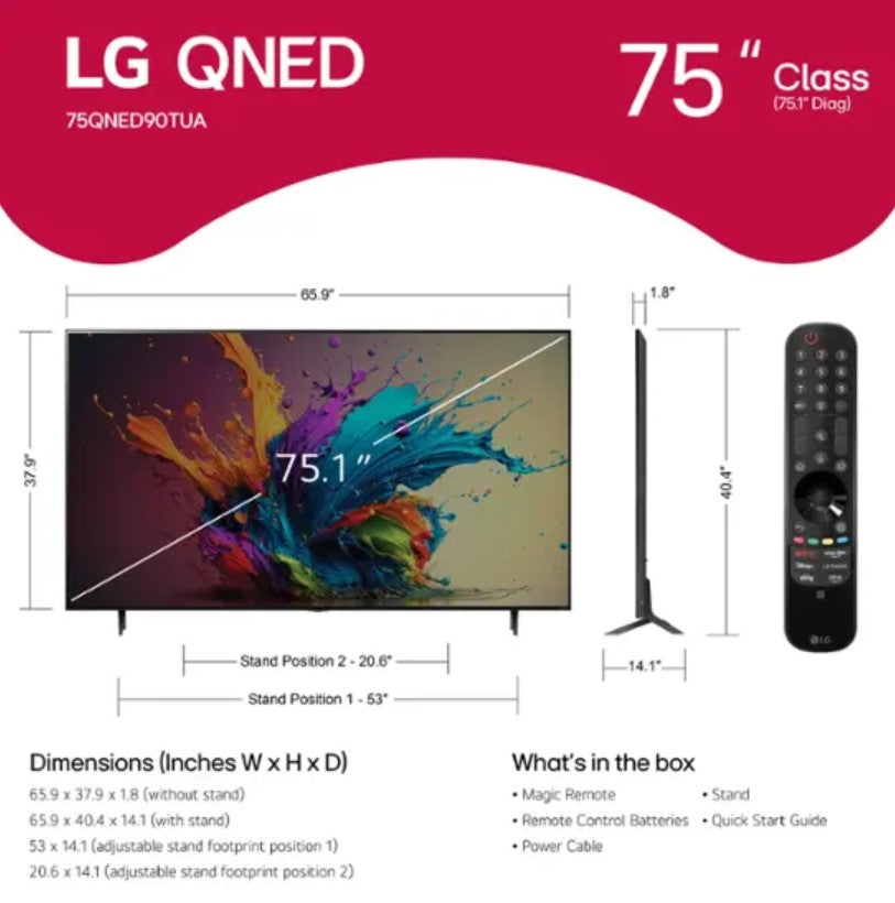 LG 75" Class 90 Series QNED Mini-LED 4K UHD Smart webOS TV