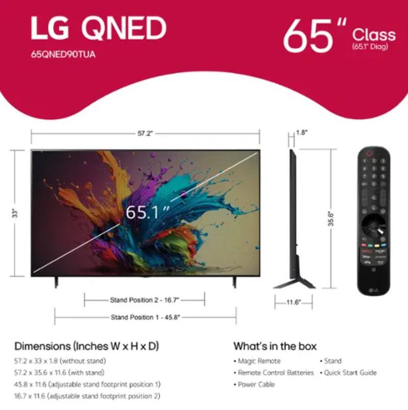 LG 65" Class 90 Series QNED Mini-LED 4K UHD Smart webOS TV