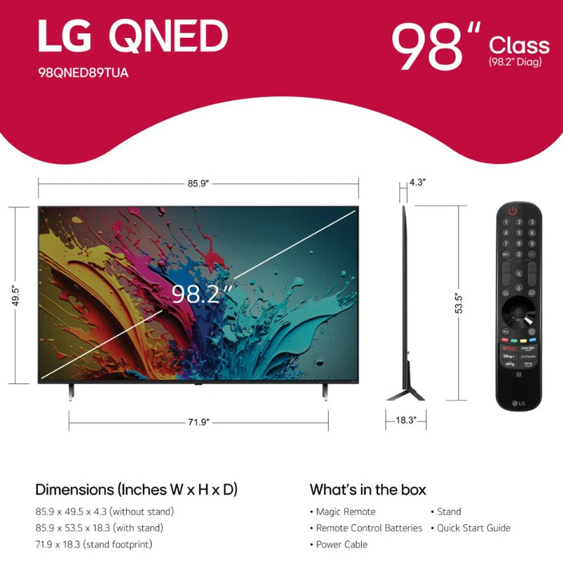 LG 98" Class QNED 4K LED QNED89T series TV with webOS 24