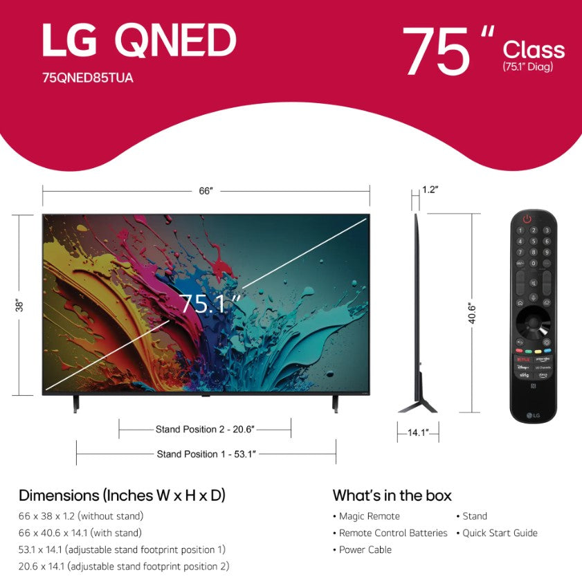 LG 75" Class 85 Series QNED 4K UHD Smart webOS TV