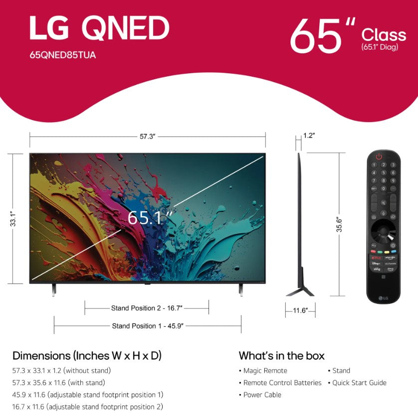 LG 65" Class 85 Series QNED 4K UHD Smart webOS TV