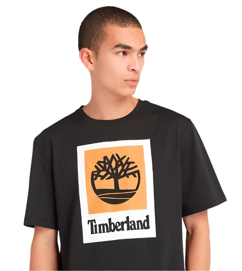 Timberland Men's Square Stack Logo Short Sleeve T-Shirt