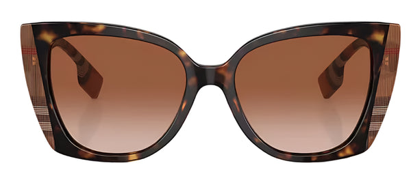Burberry Womens BE4393 Meryl Sunglasses - Dark Havana/Check Brown - Brown Gradient