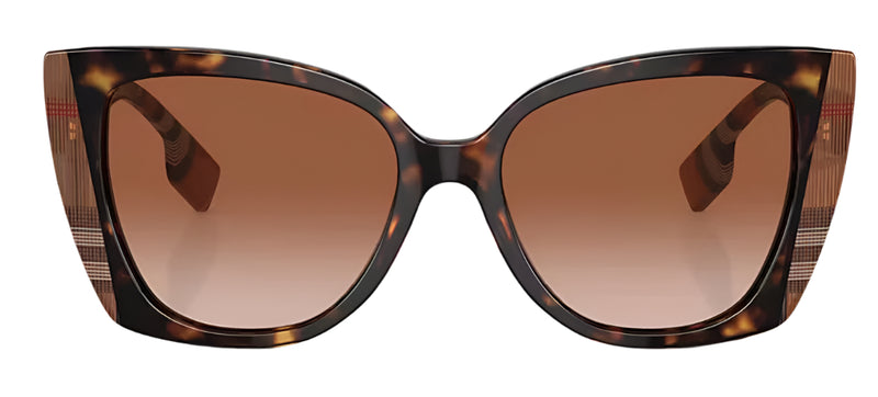 Burberry Womens BE4393 Meryl Sunglasses - Dark Havana/Check Brown - Brown Gradient