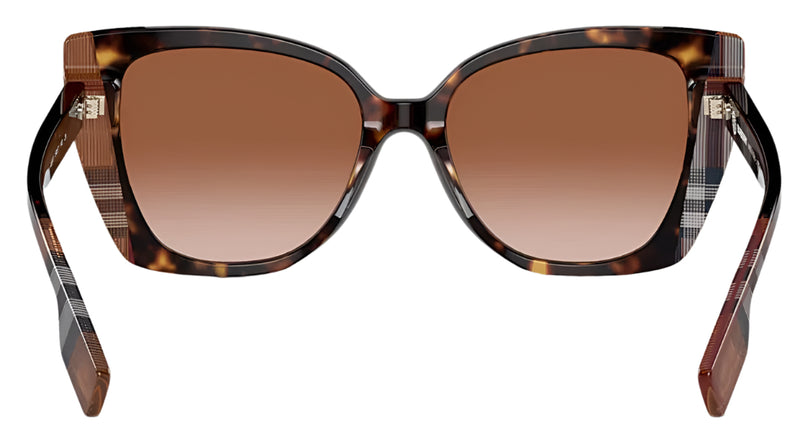 Burberry Womens BE4393 Meryl Sunglasses - Dark Havana/Check Brown - Brown Gradient
