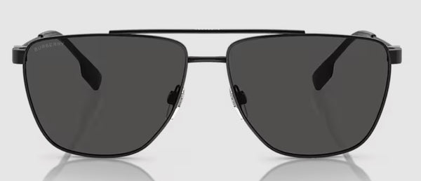 Burberry Mens BE3141 Blaine Sunglasses - Black/Dark Grey