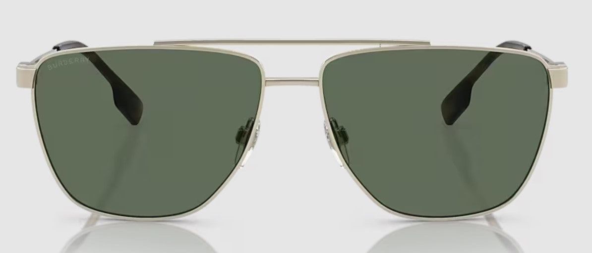 Burberry Mens BE3141 Blaine Sunglasses - Light Gold/Dark Green