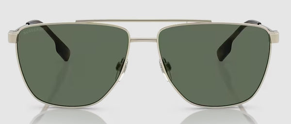 Burberry Mens BE3141 Blaine Sunglasses - Light Gold/Dark Green