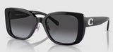 Coach Women's CD472 Square Polarized Sunglasses - Black/Grey Gradient