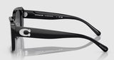 Coach Women's CD472 Square Polarized Sunglasses - Black/Grey Gradient