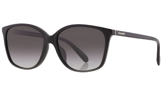 Coach Womens Non-Polarized Square Sunglasses - Black/Grey Gradient